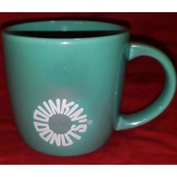 DUNKIN DONUTS Coffee Mug Cup-Glossy Mint Green 2014 Collectible - Picture 1 of 6